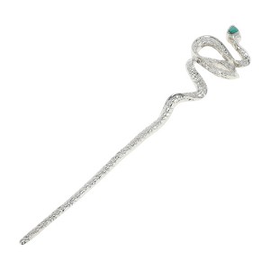Unique Bargains Women's Snake-shaped Hair Chopstick Silver Tone 1 Pc - 1 of 4