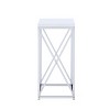 Syemin End Tables Glossy Small Side Table, Modern Accent Nightstand, Narrow Side Table, Living Room Tables, White, 13.25"*13.25"*28.75" - 2 of 4