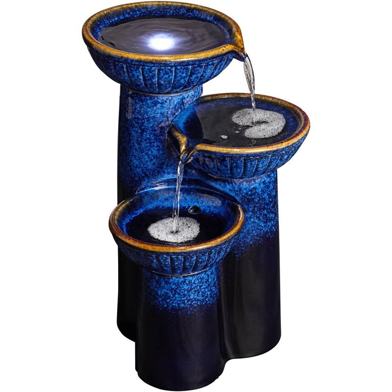 John Timberland Modern Outdoor Floor Water Fountain with Light LED 26 3/4" High Cascading Bowls for Yard Garden Patio Deck, 5 of 10
