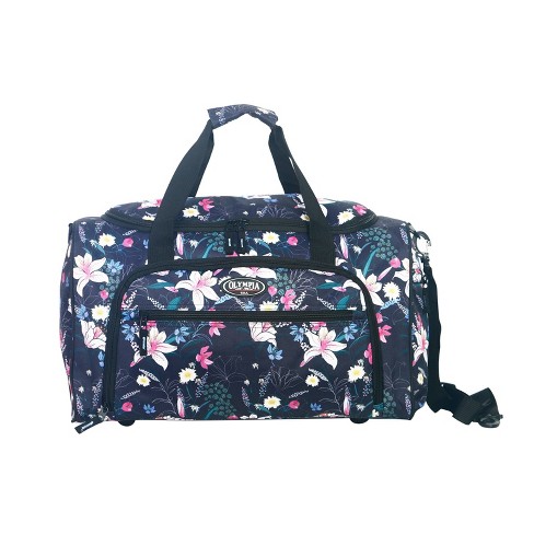 Jadyn Weekender Women's Large 52L Duffel Bag with Shoe Compartment - Navy  Floral