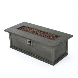 GDFStudio Lecanto Outdoor 50,000 BTU Lightweight Concrete Rectangular Fire Pit - 1 of 4