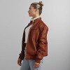 Members Only Women's Faux Leather Iconic Racer Jacket (Men's Cut) - 4 of 4