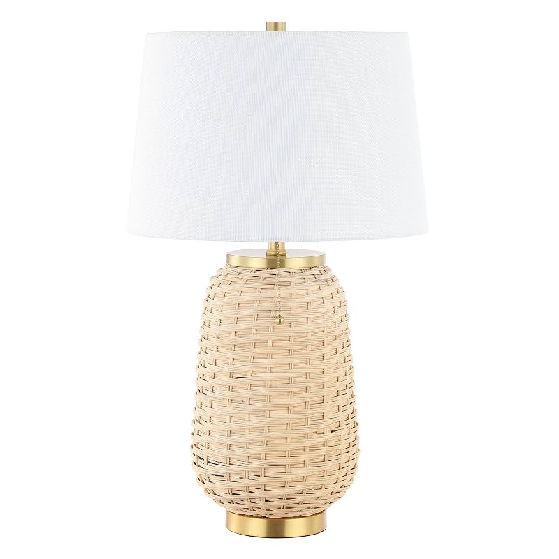25" Chakrii Rustic Bohemian Iron/Rattan LED Table Lamp with Pull-Chain (Includes LED Light Bulb) - JONATHAN Y, 5 of 9