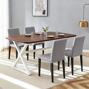 Homy Casa Set of 4 Upholstered Dining Chairs with Padded Seat and Metal Legs for Dining Room or Kitchen - 1 of 4