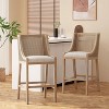 Christopher Knight Home Set of 2 30" Breck Wood and Cane Upholstered Barstools Beige/Natural - image 2 of 4