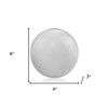 HomeRoots 3" White Aluminum Decorative Orb Tabletop Sculpture - 3 of 4