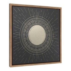 Kate & Laurel All Things Decor 22"x22" Sylvie Full Moon Sun Mystic Boho Night Sky Astrology Framed Metallic Canvas Wall Art - 1 of 4