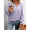 BLUEMING Womens Casual Shirts Long Lantern Sleeve Dressy V Neck Tunic Blouses Loose Business Work T-Shirts - 3 of 4