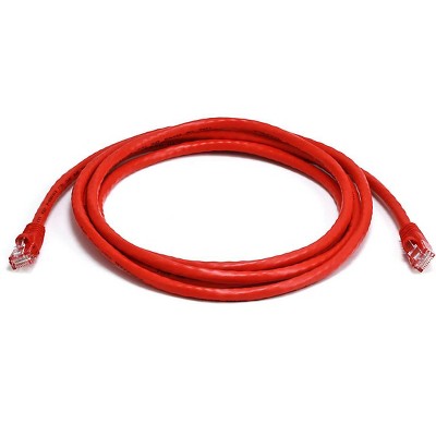 Monoprice Cat5e Ethernet Patch Cable - 7 Feet - Red | Network Internet Cord - RJ45, Stranded, 350Mhz, UTP, Pure Bare Copper Wire, 24AWG