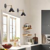 Dewdrop Vintage Industrial Wall Light Fixture, Black Metal Cone Shade Sconce for Bedroom, Living Room, Hallway - 4 of 4