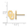 Black Bow Jewelry 14k Yellow Gold Oklahoma Sooners NCAA Post Earrings - 2 of 3