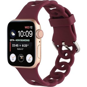 HTUTWOO Apple Watch Band Breathable Silicone Circles Sport Strap 44/45/46/49mm, Fadeless for iWatch Series 10 9 8 7 6 5 4 3 2 1 SE Ultra - 1 of 4