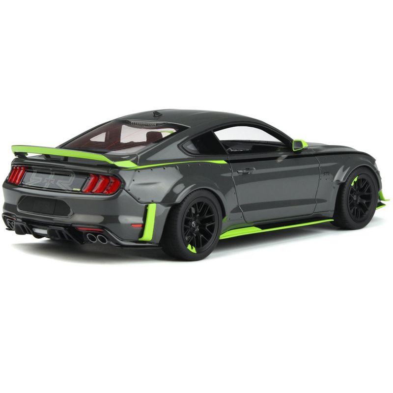 Ford Mustang RTR Spec 5 Gray with Black and Green Stripes "10th Anniversary" 1/18 Model Car by GT Spirit, 5 of 7