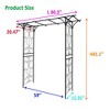 Gulches Metal Garden Arch 80.3in x 20.47in x 81.1in Climbing Plants Support Rose Arch Outdoor Black - 3 of 4