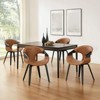 HOMLUX Faux Leather Home Office Desk Chair with Wood Legs for Living Room&Bedroom, Walnut Bentwood - 3 of 4