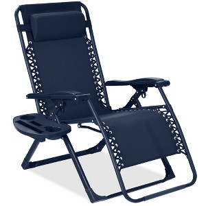 Best Choice Products Monochromatic Zero Gravity Chair, Folding Patio Recliner w/Side Tray, Headrest - 1 of 4