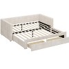 Polibi Twin to King Upholstered Extendable Daybed with Storage Drawers - 3 of 4