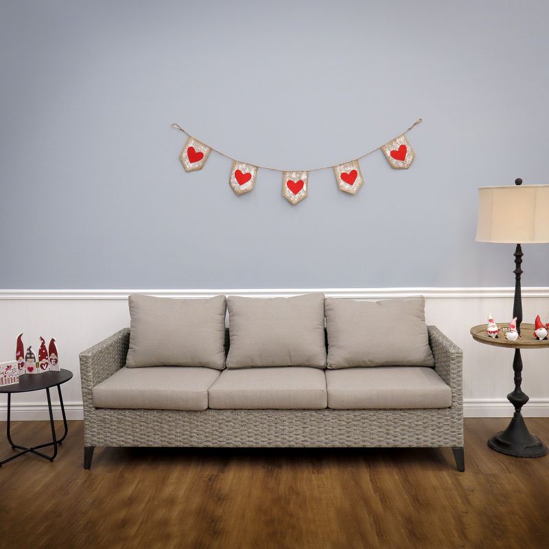 6' Red Hearts Jute Garland - National Tree Company, 2 of 4