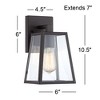 John Timberland Arrington Modern Wall Light Sconces Set of 2 Mystic Black Hardwire 6" Fixture Clear Glass for Bedroom Bathroom Vanity Reading Hallway - 4 of 4