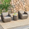 Spruce & Spring Patio Wicker Furniture Set Outdoor Rattan Bistro Set - 4 of 4