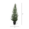 Racxily Artificial Cypress Tree with Black Pot, UV Resistant Fake Topiary Plant for Indoor Outdoor, Garden or Entryway Decoration, 1pc/set - 2 of 4