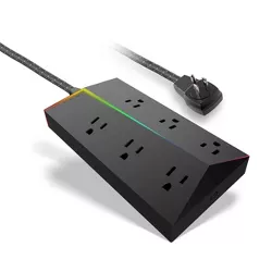 Titan 6-Outlet Surge Protector with LED 1080J 4ft Braided Cord