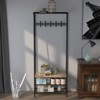 4 in 1 coat rack and shoe bench, 4-tier entrance hall tree with 5 hooks, multi-function hallway storage rack, bathroom, hallway - 3 of 4