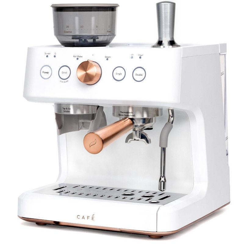 CAFE Bellissimo Semi-Automatic Espresso Machine + Frother Matte White, 3 of 7