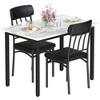 Hooseng 3-piece Kitchen Table and Chairs, Dining Table Set for 2, Rectangular Dining Table Set with Two Chairs and Marble Top for Dining Room - 4 of 4