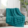 Gracie Mills Ashlee Modern Solid Ruched Fur Throw Blanket - 2 of 4