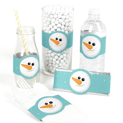 Big Dot of Happiness Let It Snow - Snowman - DIY Party Supplies - Holiday and Christmas Party DIY Wrapper Favors and Decorations - Set of 15