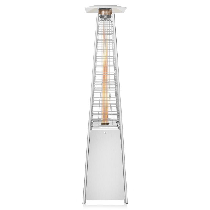 Casafield Outdoor Pyramid Patio Heater with Dancing Flame and Wheels, Uses Standard 20lb LP Propane Gas Tank, 1 of 7