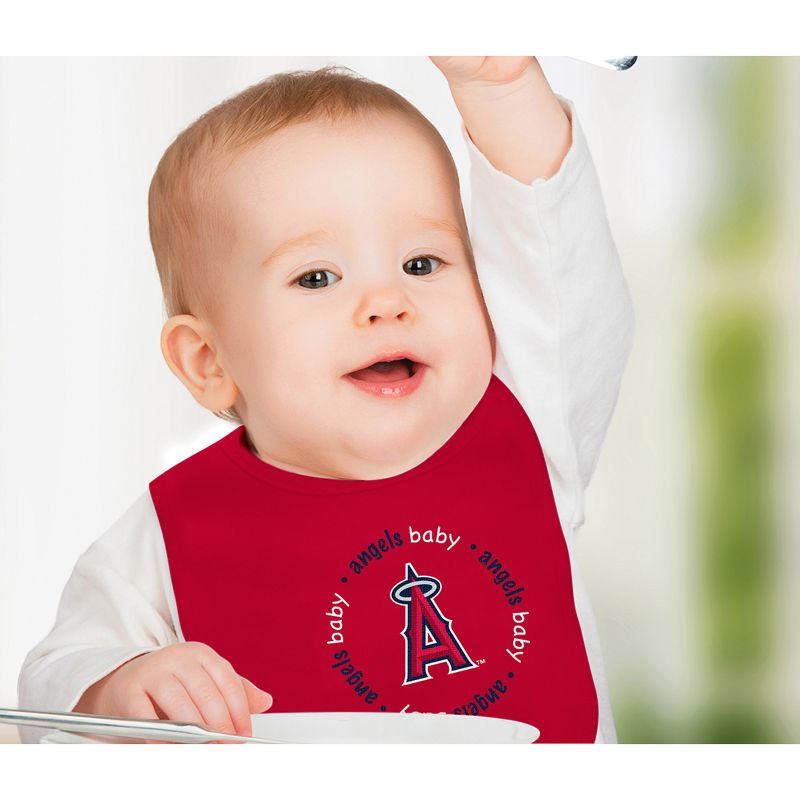 BabyFanatic Officially Licensed Unisex Baby Bibs 2 Pack - MLB Los Angeles Angels, 5 of 6
