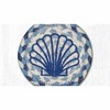 Earth Rugs Decorative Blue Scallop Printed Coaster – Coastal Kitchen 5"x5" Table Accent - 2 of 3