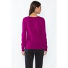 JENNIE LIU Women's 100% Pure Cashmere Long Sleeve Pullover V Neck Sweater - 2 of 3