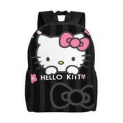 Paaaawaters Durable Spacious School Backpack with Cartoon Cat Design Bow Detail Black 16 Inch