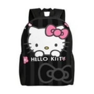Paaaawaters Durable Spacious School Backpack with Cartoon Cat Design Bow Detail Black 16 Inch - 1 of 2