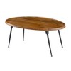 GDFStudio Noyes Acacia Wood and Iron Oval Coffee Table - 3 of 4
