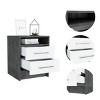 GlasFlength Nightstands Modern Nightstand Bedroom Nightstand Elegant Bedside Table with 2 Drawers for Living Room, Gray, 14.7"*15.7"*19.9" - 4 of 4