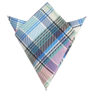 INSPIRE CHIC Men's Check Silk Plaid Handkerchiefs Pocket Squares 1 Pc - 1 of 4