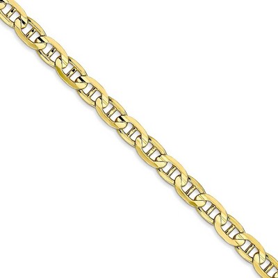 Black Bow Jewelry 10k Yellow Gold 4.5mm Solid Concave Anchor Chain Necklace