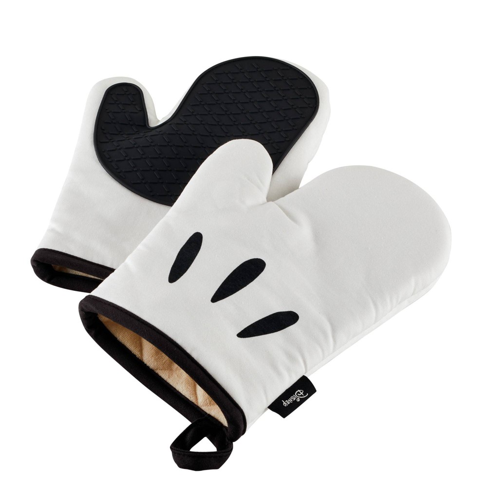 Photos - Other Accessories Disney Home Monochrome Set of 2 Oven Mitts White 