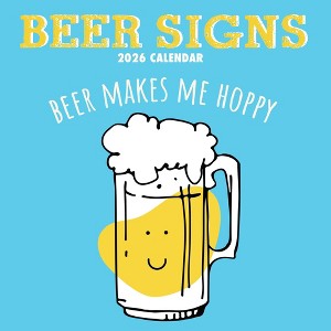 2026 Square Wall Calendar, Beer Signs, 16-Month Funny Corner Theme with 180 Reminder Stickers (12x12 In) - 1 of 4