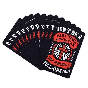 Dicksons Don't Be Part-Time Christian, Black/Red 3.8 x 2.5 Inch Laminated Cardstock Pocket Card Bookmark; Pack of 12 - 1 of 3