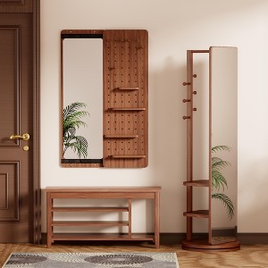 Sapphtopaz 47.6" Full Length Mirror with Shelf, Multifunctional Mirror Full Length with Hook Wall Mounted, Full Body Mirror for Entrance - 1 of 4