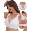 INSPIRE CHIC Women's Mesh Plunge Wirefree Full Coverage Wide Straps Seamless Lightweight Soft Breathable Bras - 3 of 4