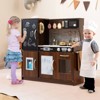 Costway Kid's Pretend Play Kitchen Toddler Kitchen Playset with Blackboard Pink/White/Light Pink/Beige - 2 of 4