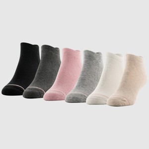 Goldtoe Signature Collection Women's 6pk Modern Essentials Cushion No Show Socks - Oatmeal Heather/Off White/Gray Heather 6-9 - 1 of 4