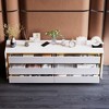 Famapy White Six Drawer Dressers Storage Cabinet Golden Inlaid Contemporary Style - 2 of 4