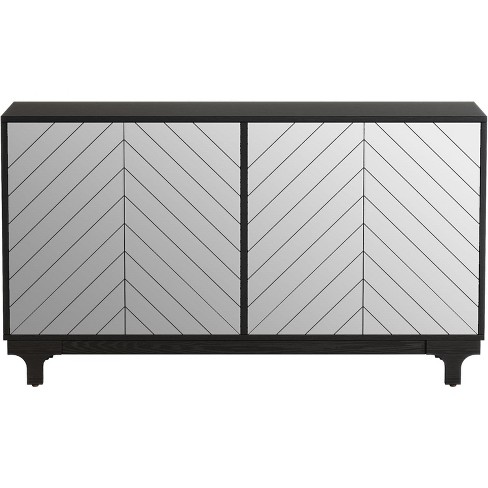 Tribesigns 59" Sideboard Buffet Cabinet, Kitchen Storage Cabinet with 4 Acrylic Mirror Doors for Living Room, Dining Room, Entryway - image 1 of 4